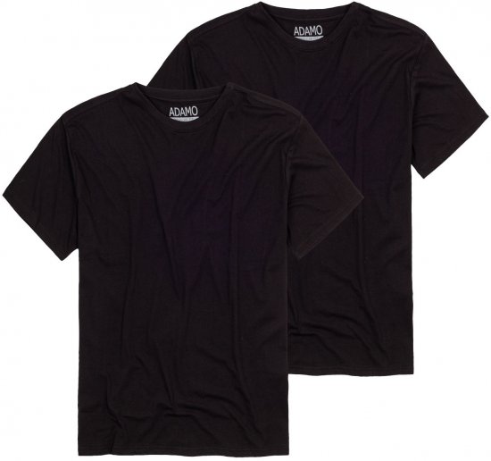 Adamo Kilian Regular fit 2-pack T-shirt Black - Μακό μπλουζάκια - Aνδρικά μπλουζεσ μεγάλα μεγέθη