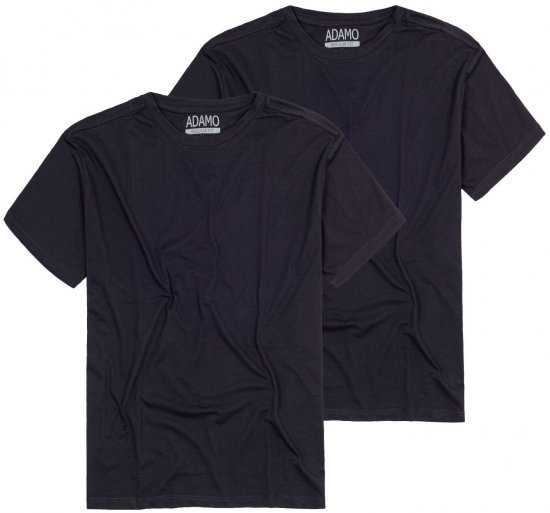 Adamo Kilian Regular fit 2-pack T-shirt Navy - Μακό μπλουζάκια - Aνδρικά μπλουζεσ μεγάλα μεγέθη