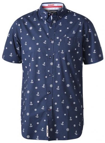 D555 Kirk Short Sleeve Shirt Navy - Πουκάμισα - Aνδρικά πουκαμισα μεγαλα μεγάλα μεγέθη