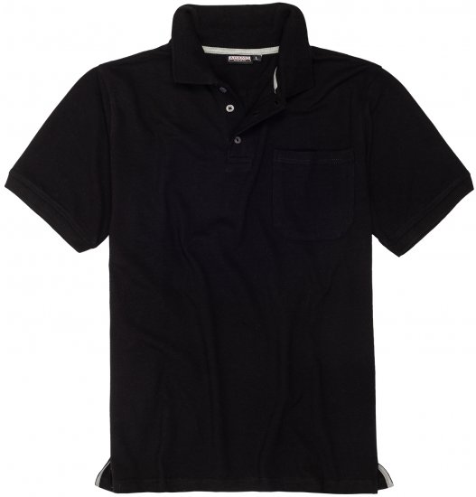 Adamo Klaas Regular fit Polo Shirt with Pocket Black - Πόλο μπλουζάκια - Aνδρικά μπλουζακια πολο μεγάλα μεγέθη