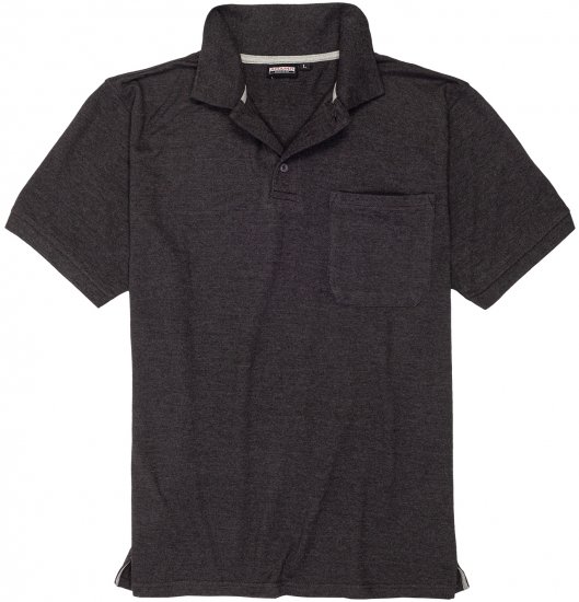 Adamo Klaas Regular fit Polo Shirt with Pocket Charcoal - Πόλο μπλουζάκια - Aνδρικά μπλουζακια πολο μεγάλα μεγέθη