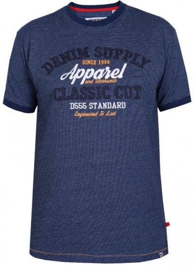 D555 Kody T-shirt Navy - Μακό μπλουζάκια - Aνδρικά μπλουζεσ μεγάλα μεγέθη