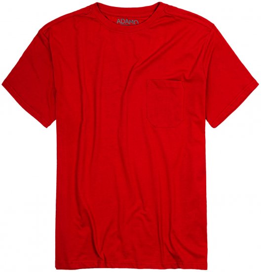Adamo Kody Regular fit T-shirt with Pocket Red - Μακό μπλουζάκια - Aνδρικά μπλουζεσ μεγάλα μεγέθη