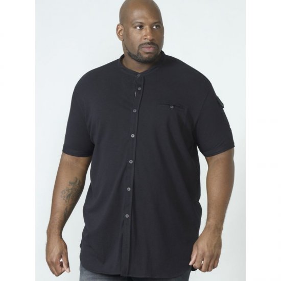 D555 Archer Collarless Shirt Black - Πουκάμισα - Aνδρικά πουκαμισα μεγαλα μεγάλα μεγέθη