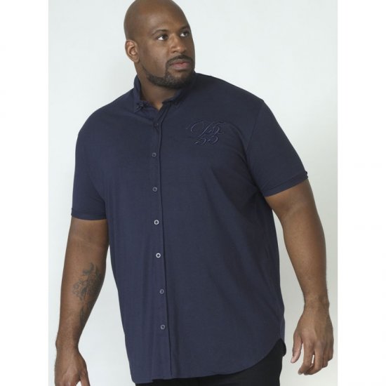 D555 Beaver Couture Jersey Shirt Navy - Πουκάμισα - Aνδρικά πουκαμισα μεγαλα μεγάλα μεγέθη