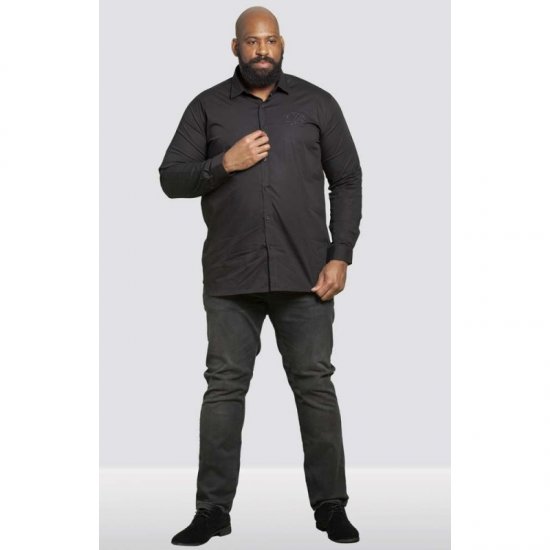 D555 Michael Couture Stretch Shirt Black - Πουκάμισα - Aνδρικά πουκαμισα μεγαλα μεγάλα μεγέθη