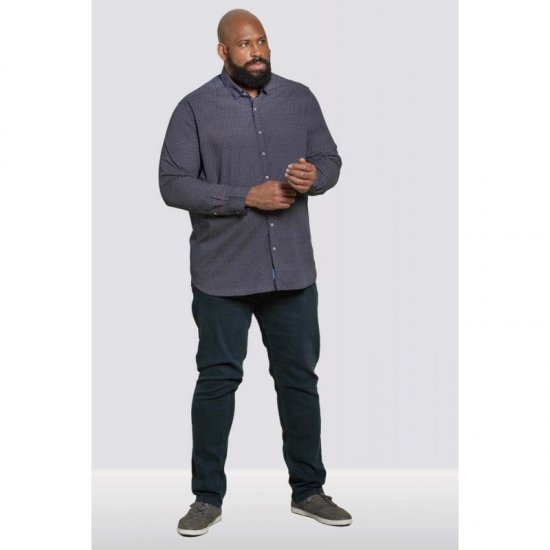 D555 Babworth Long Sleeve Shirt Navy - Πουκάμισα - Aνδρικά πουκαμισα μεγαλα μεγάλα μεγέθη