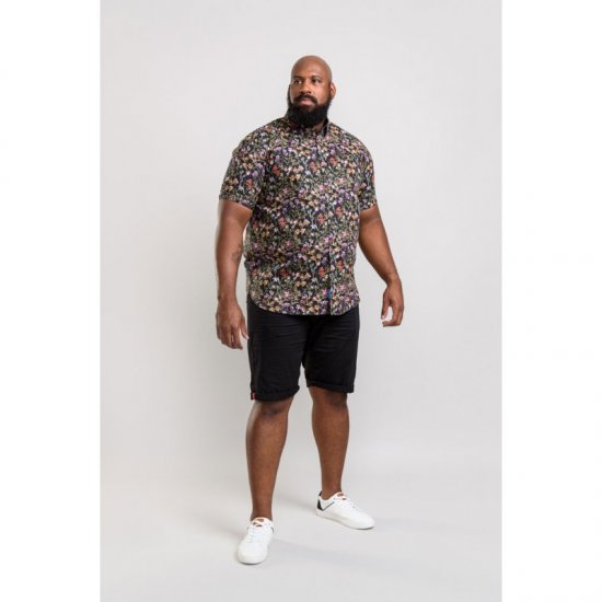 D555 Emmet Floral Shirt Black - Πουκάμισα - Aνδρικά πουκαμισα μεγαλα μεγάλα μεγέθη