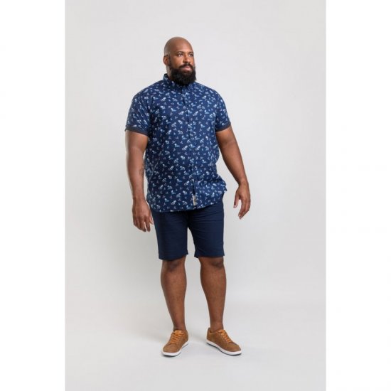 D555 Davian Hawaii Shirt Navy - Πουκάμισα - Aνδρικά πουκαμισα μεγαλα μεγάλα μεγέθη