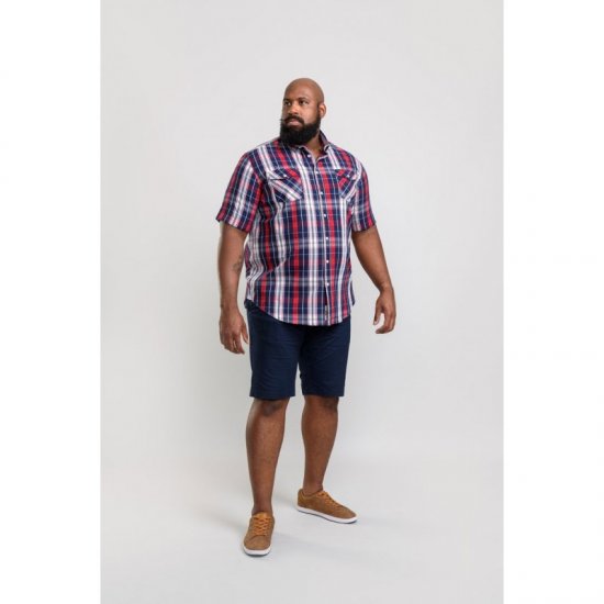 D555 Terell Shirt Navy/Red - Πουκάμισα - Aνδρικά πουκαμισα μεγαλα μεγάλα μεγέθη
