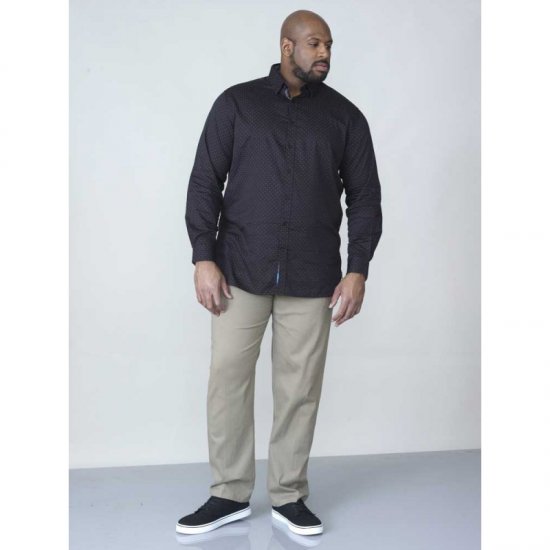 D555 Jahine Long Sleeve Printed Shirt Black - Πουκάμισα - Aνδρικά πουκαμισα μεγαλα μεγάλα μεγέθη