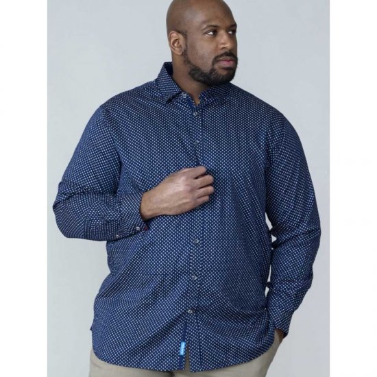 D555 Lavar Long Sleeve Diamond Printed Shirt - Πουκάμισα - Aνδρικά πουκαμισα μεγαλα μεγάλα μεγέθη