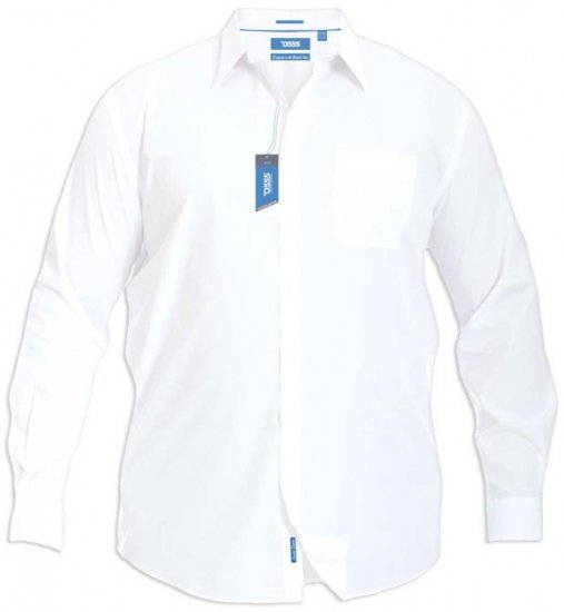 D555 Aiden Easy Iron-Shirt White - Πουκάμισα - Aνδρικά πουκαμισα μεγαλα μεγάλα μεγέθη