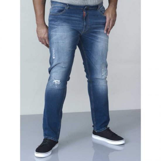 D555 Asher 1959 Stretch Jeans with rips - Τζιν και παντελόνια - Aνδρικα τζιν παντελόνια μεγάλα μεγέθη