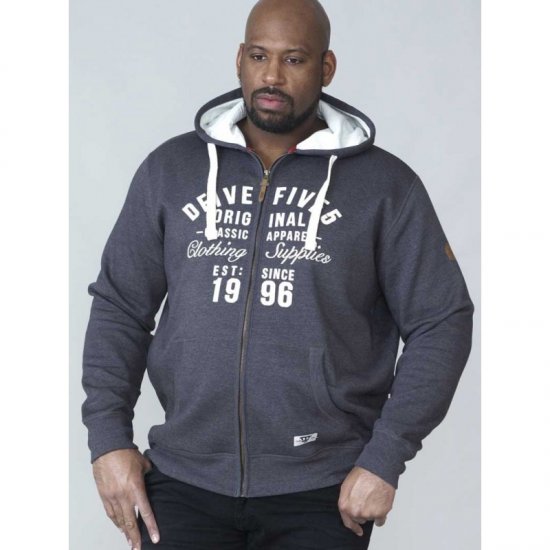 D555 Vadal Full Zip Hoodie Charcoal - φούτερ/Φούτερ με κουκούλα - φούτερ/Φούτερ με κουκούλα ανδρικά μεγάλα μεγέθη 