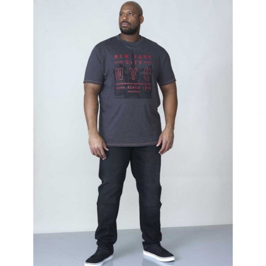 D555 Alex T-shirt Charcoal - Μακό μπλουζάκια - Aνδρικά μπλουζεσ μεγάλα μεγέθη
