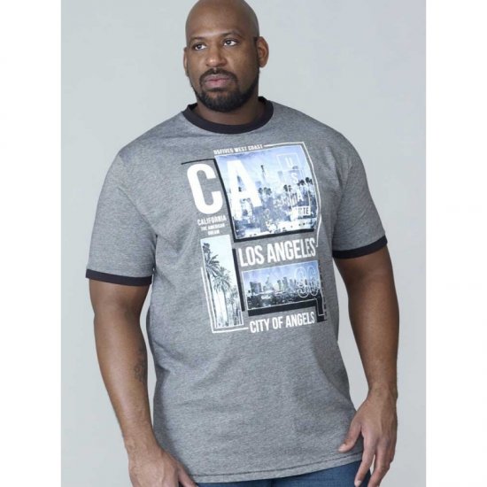D555 Howie Fine Stripe T-shirt Grey - Μακό μπλουζάκια - Aνδρικά μπλουζεσ μεγάλα μεγέθη