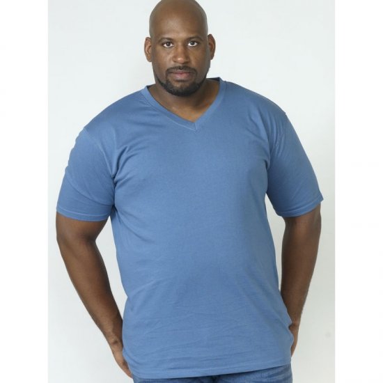 D555 Signature V-neck T-shirt Teal - Μακό μπλουζάκια - Aνδρικά μπλουζεσ μεγάλα μεγέθη