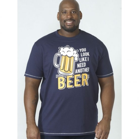 D555 Murray T-shirt Navy - Μακό μπλουζάκια - Aνδρικά μπλουζεσ μεγάλα μεγέθη