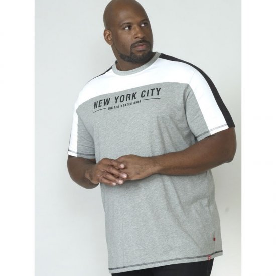 D555 Alvester T-shirt Grey - Μακό μπλουζάκια - Aνδρικά μπλουζεσ μεγάλα μεγέθη