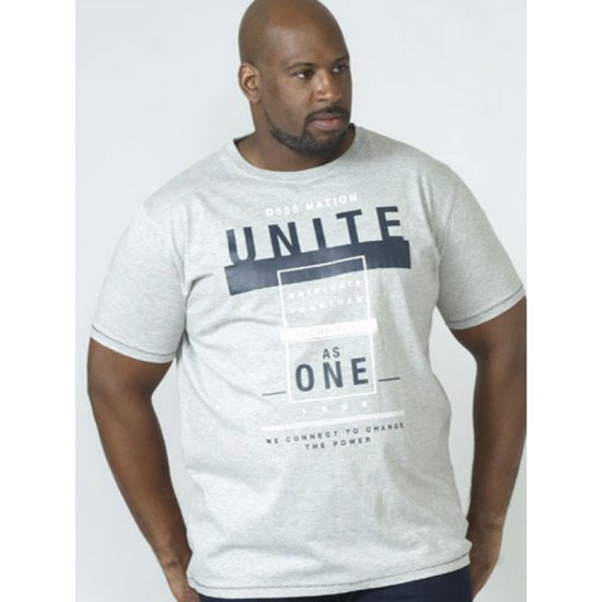 D555 Phillip T-shirt Grey - Μακό μπλουζάκια - Aνδρικά μπλουζεσ μεγάλα μεγέθη