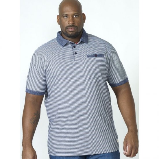 D555 Tyrone Polo Blue - Πόλο μπλουζάκια - Aνδρικά μπλουζακια πολο μεγάλα μεγέθη