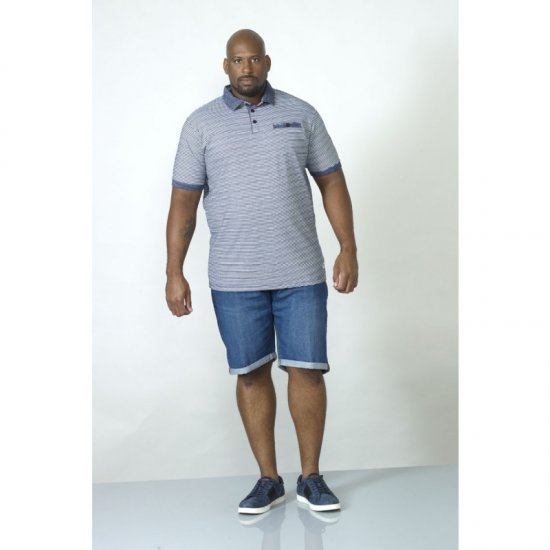 D555 Tyrone Polo Blue - Πόλο μπλουζάκια - Aνδρικά μπλουζακια πολο μεγάλα μεγέθη
