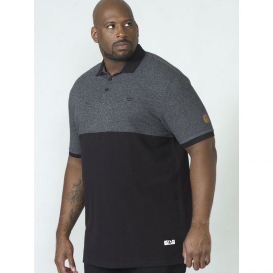 D555 Stefhen Polo Black - Πόλο μπλουζάκια - Aνδρικά μπλουζακια πολο μεγάλα μεγέθη