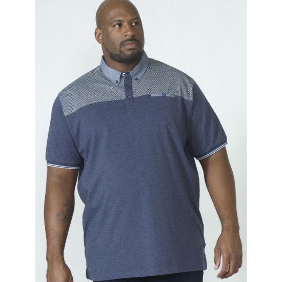D555 Brent Polo Denim Blue - Πόλο μπλουζάκια - Aνδρικά μπλουζακια πολο μεγάλα μεγέθη