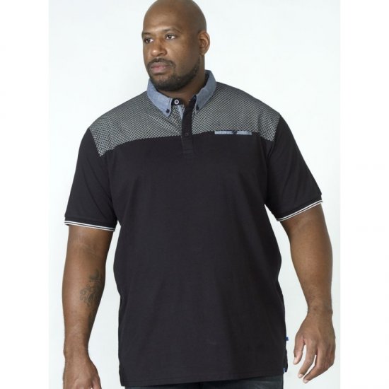 D555 Brent Polo Black - Πόλο μπλουζάκια - Aνδρικά μπλουζακια πολο μεγάλα μεγέθη