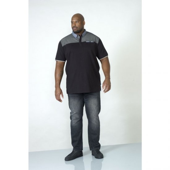D555 Brent Polo Black - Πόλο μπλουζάκια - Aνδρικά μπλουζακια πολο μεγάλα μεγέθη