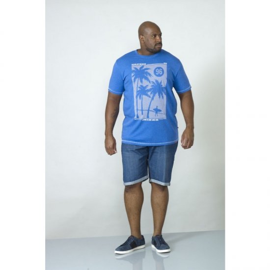D555 Kansas T-shirt Blue - Μακό μπλουζάκια - Aνδρικά μπλουζεσ μεγάλα μεγέθη