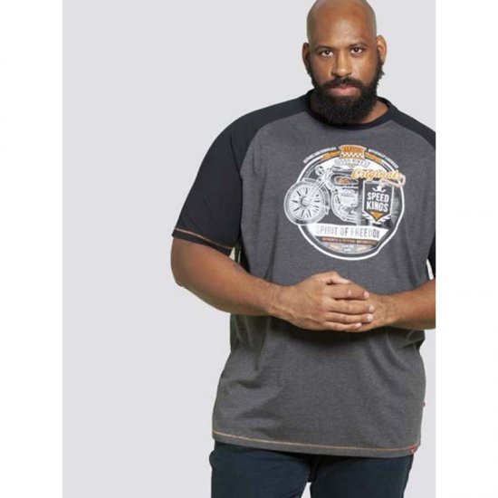D555 Dallas T-shirt Charcoal - Μακό μπλουζάκια - Aνδρικά μπλουζεσ μεγάλα μεγέθη