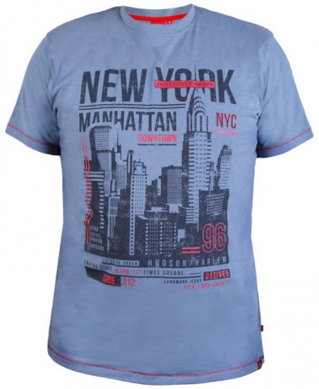 D555 Delta T-shirt Denim Blue - Μακό μπλουζάκια - Aνδρικά μπλουζεσ μεγάλα μεγέθη