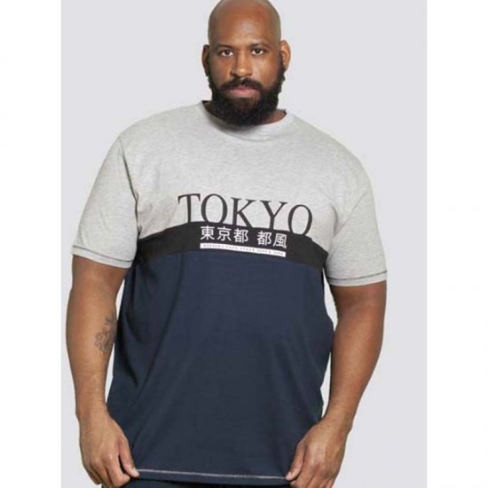 D555 Morris T-shirt Navy - Μακό μπλουζάκια - Aνδρικά μπλουζεσ μεγάλα μεγέθη