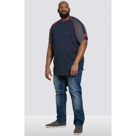 D555 Brendon T-shirt Navy - Μακό μπλουζάκια - Aνδρικά μπλουζεσ μεγάλα μεγέθη