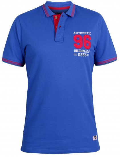 D555 Bartley Pique Polo Shirt Blue - Πόλο μπλουζάκια - Aνδρικά μπλουζακια πολο μεγάλα μεγέθη