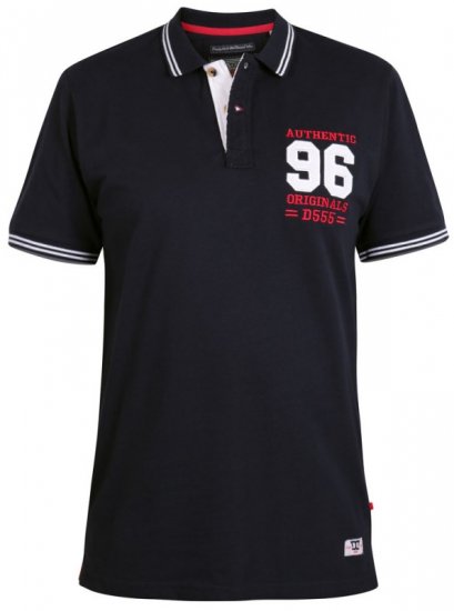 D555 Bartley Polo Dark Navy - Πόλο μπλουζάκια - Aνδρικά μπλουζακια πολο μεγάλα μεγέθη