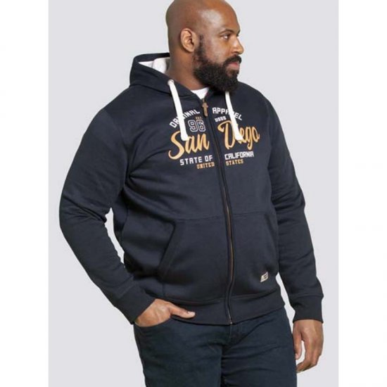 D555 Stockton Hoodie Navy - φούτερ/Φούτερ με κουκούλα - φούτερ/Φούτερ με κουκούλα ανδρικά μεγάλα μεγέθη 