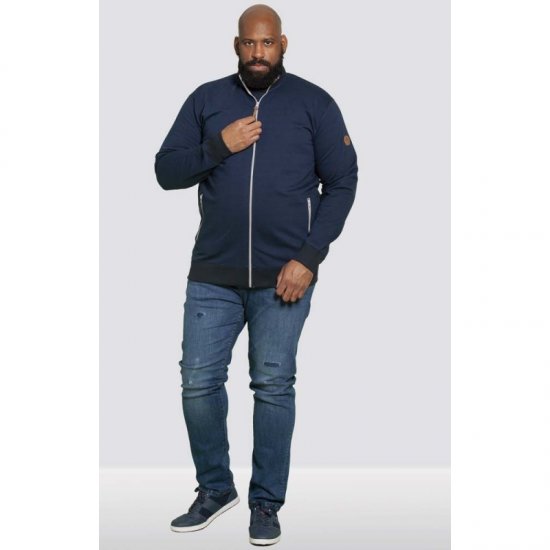 D555 Buxton Full Zip Sweatshirt Navy - φούτερ/Φούτερ με κουκούλα - φούτερ/Φούτερ με κουκούλα ανδρικά μεγάλα μεγέθη 