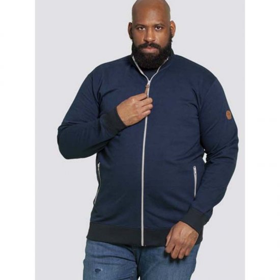 D555 Buxton Full Zip Sweatshirt Navy - φούτερ/Φούτερ με κουκούλα - φούτερ/Φούτερ με κουκούλα ανδρικά μεγάλα μεγέθη 