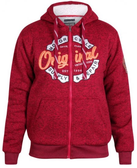D555 Rylan Hoodie Red - φούτερ/Φούτερ με κουκούλα - φούτερ/Φούτερ με κουκούλα ανδρικά μεγάλα μεγέθη 