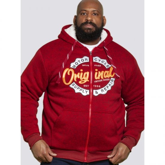 D555 Rylan Hoodie Red - φούτερ/Φούτερ με κουκούλα - φούτερ/Φούτερ με κουκούλα ανδρικά μεγάλα μεγέθη 