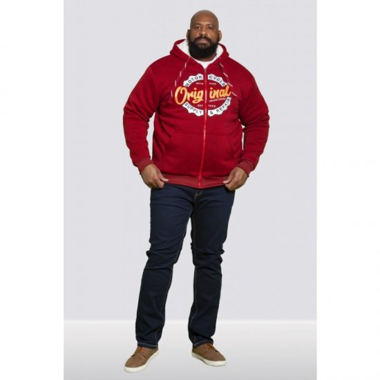 D555 Rylan Hoodie Red - φούτερ/Φούτερ με κουκούλα - φούτερ/Φούτερ με κουκούλα ανδρικά μεγάλα μεγέθη 