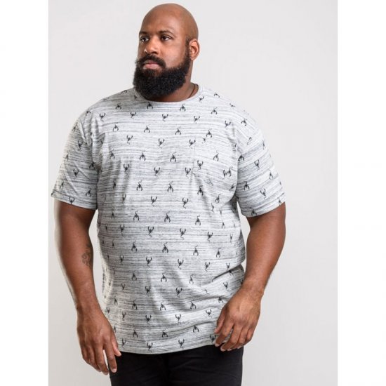 D555 Dario T-shirt Grey - Μακό μπλουζάκια - Aνδρικά μπλουζεσ μεγάλα μεγέθη