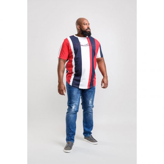 D555 Bancroft T-shirt Red/Navy - Μακό μπλουζάκια - Aνδρικά μπλουζεσ μεγάλα μεγέθη