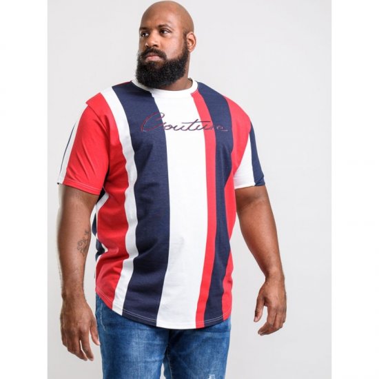 D555 Bancroft T-shirt Red/Navy - Μακό μπλουζάκια - Aνδρικά μπλουζεσ μεγάλα μεγέθη