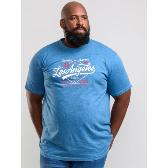 D555 Shelton T-shirt Blue - Μακό μπλουζάκια - Aνδρικά μπλουζεσ μεγάλα μεγέθη