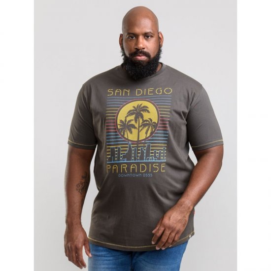 D555 Stanley T-shirt Khaki - Μακό μπλουζάκια - Aνδρικά μπλουζεσ μεγάλα μεγέθη