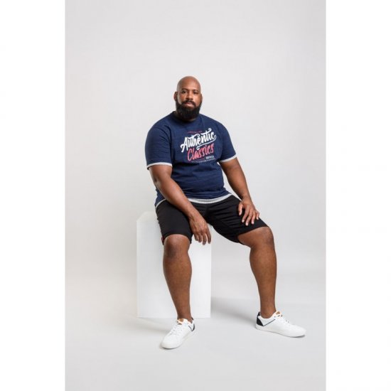 D555 Finn T-shirt Navy - Μακό μπλουζάκια - Aνδρικά μπλουζεσ μεγάλα μεγέθη